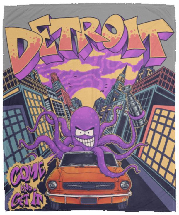 Al The Octopus X Detroit  (Fleece Blanket - 50x60)