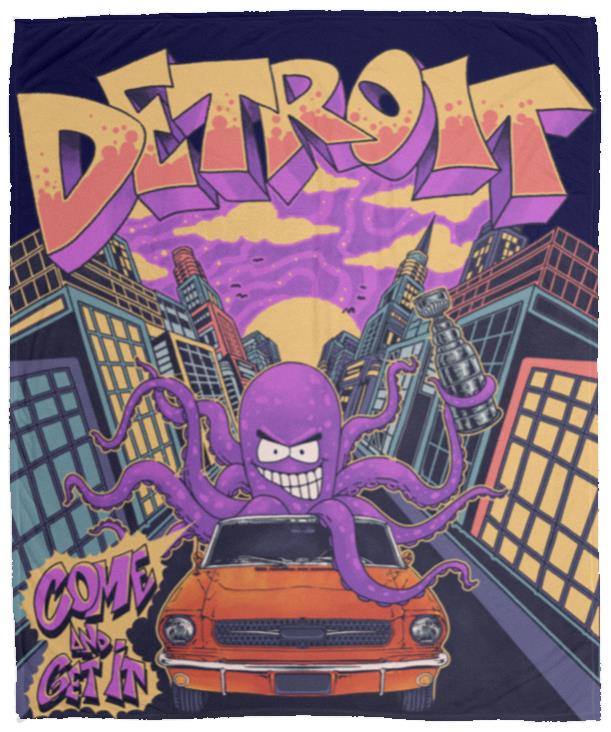 Al The Octopus X Detroit  (Fleece Blanket - 50x60)